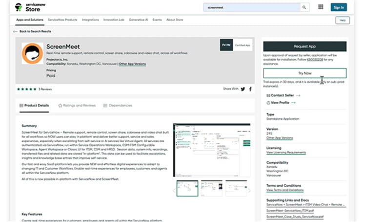 Downloading and Installing ScreenMeet for ServiceNow Video Instructions